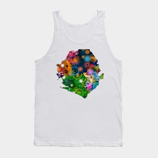 Spirograph Patterned Sierra Leone Provinces Map Tank Top